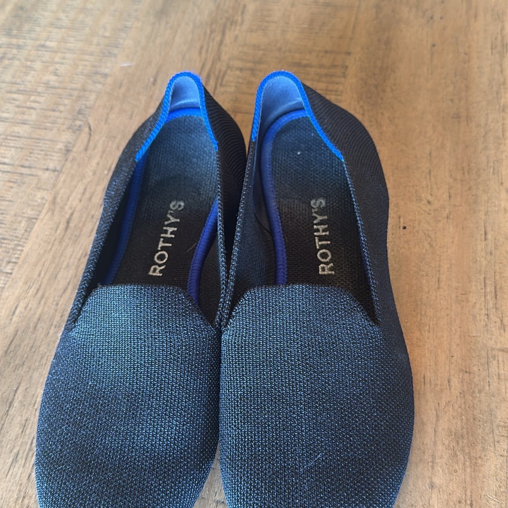 Rothy's Black and Blue Loafers